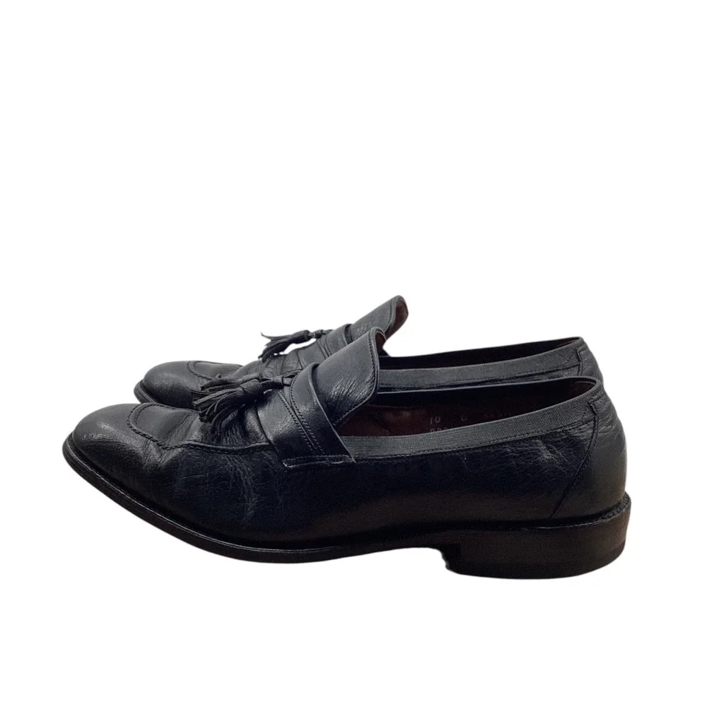 Allen Edmonds Ostendo Mens 10 B Black Leather Tassel Loafers Dress Shoes 8801‎